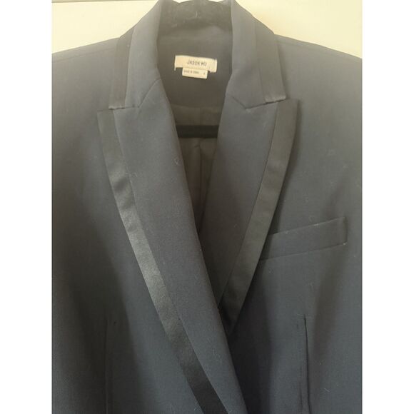 Jason Wu Double Breasted Tuxedo Blazer | Women’s Size Small | Satin Lapel - Picture 4 of 6